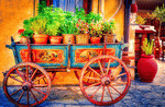 Flower Cart, Greece Download Jigsaw Puzzle