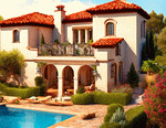 Mediterranean-style Villa Download Jigsaw Puzzle