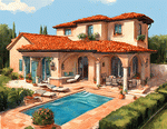Mediterranean Villa Download Jigsaw Puzzle