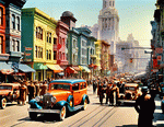 1930s Street Scene Download Jigsaw Puzzle