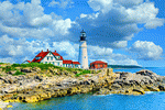 Lighthouse, Maine Download Jigsaw Puzzle