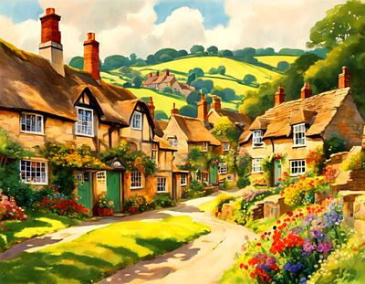 English Village 1930s Download Jigsaw Puzzle
