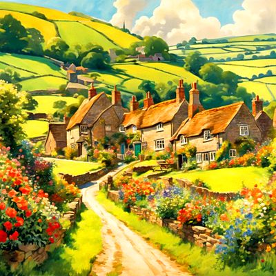 English Village, 1930s Download Jigsaw Puzzle