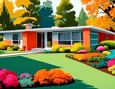 Mid-Century Ranch House Download Jigsaw Puzzle