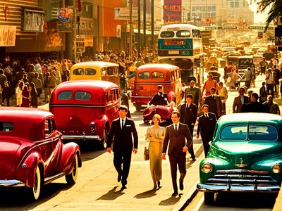 City Traffic, 1940s Download Jigsaw Puzzle