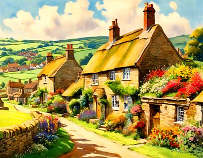 English Village Download Jigsaw Puzzle