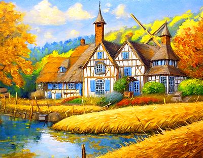 English Manor House Download Jigsaw Puzzle