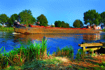 Barge on River Download Jigsaw Puzzle