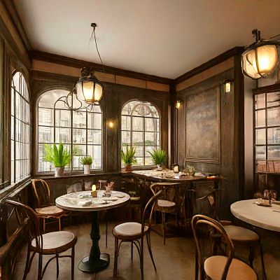 French Bistro Interior Download Jigsaw Puzzle