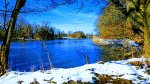 Snowy Lake Shore Download Jigsaw Puzzle