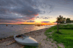 Huntingboat In Sunset Download Jigsaw Puzzle