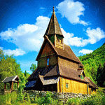 Stave Church, Norway Download Jigsaw Puzzle
