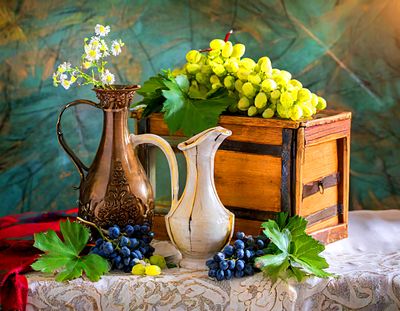 Still Life With Grapes Download Jigsaw Puzzle